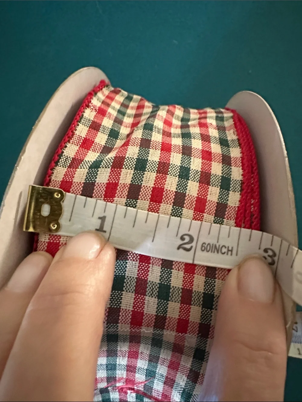 Red and Green Gingham Check Ribbon